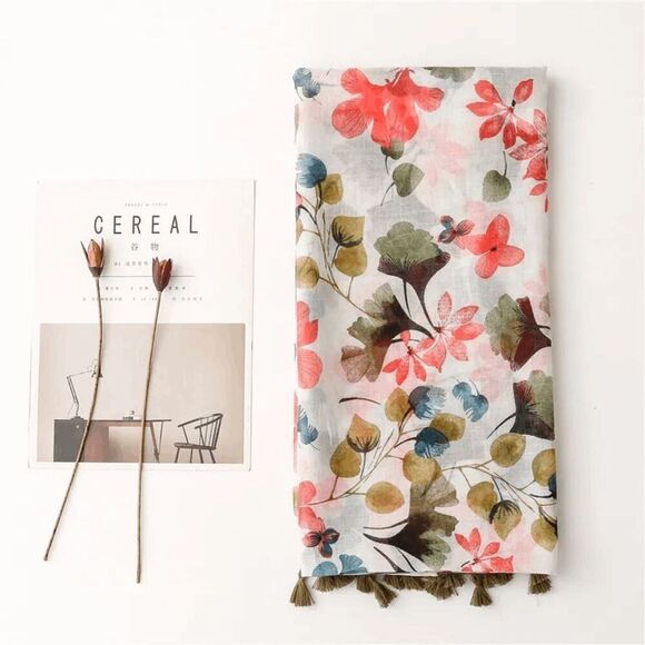 2/$30 Ladies Gorgeous Floral Flower Scarf - Picture 1 of 6